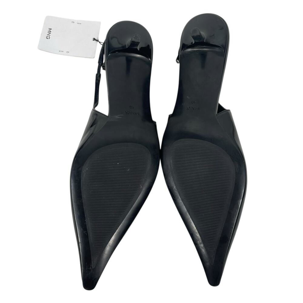 Mango MNG Rhinestone Slingback Kitten Heel Pump Black Size 40/ US 9 - Picture 8 of 13